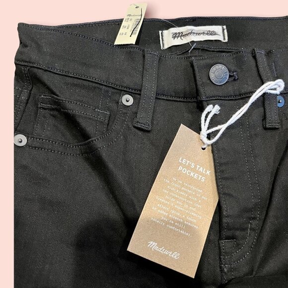 Madewell Tall 9" Mid Rise Skinny Jeans ISKO Stay Black G1203 23 23T - Picture 2 of 2